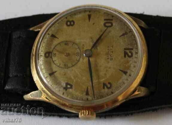Auction  MILITARY GOLD MEN'S WATCH-TITUS GENEVE