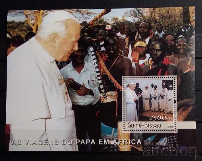 Γουινέα-Μπισάου 2003 Πρόσωπα / Πάπας Ιωάννης Παύλος Β' Μπλοκ 10 € MNH