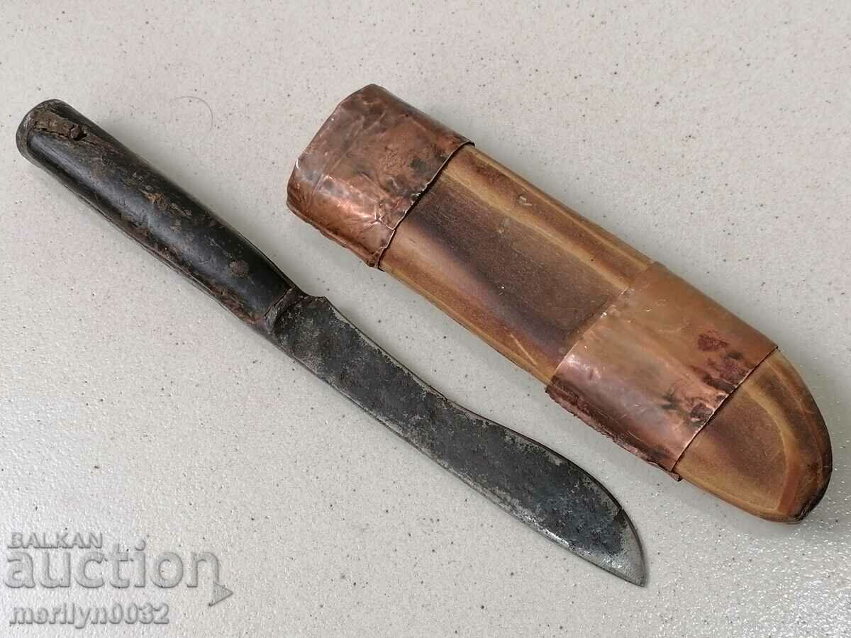 Old forged knife with kaniya charred horn blade dagger kulak with price 73.00 BGN | € 37.32 Old forged knife with kaniya charred horn blade dagger kulak with price 73.00 BGN | € 37.32