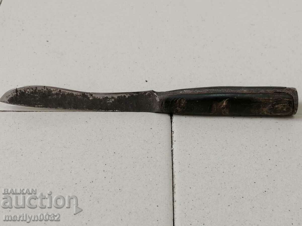 Auction Old forged knife with kaniya charred horn blade dagger kulak Auction Old forged knife with kaniya charred horn blade dagger kulak