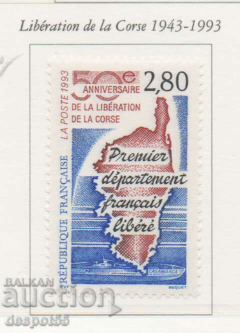 1993. France. 50th anniversary of the Liberation of Corsica.