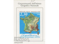 1990. France. 50 years of the National Geographical Institute.