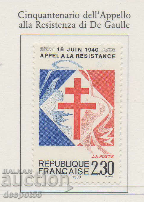 1990. France. 50 years since de Gaulle's call for resistance.