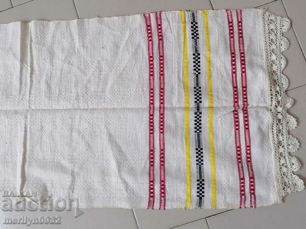 An embroidered canary cloth with lace, chees, canvas, pine - 6 An embroidered canary cloth with lace, chees, canvas, pine - 6