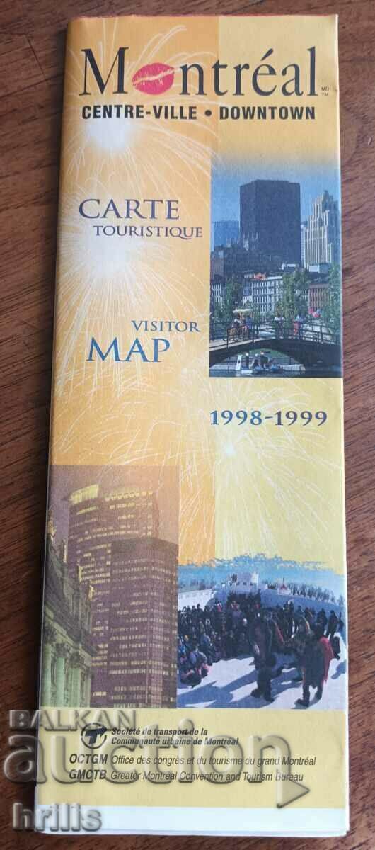 ТУРИСТИЧЕСКА КАРТА НА МОНРЕАЛ КАНАДА 1998 - 1999 ТУРИСТИЧЕСКА КАРТА НА МОНРЕАЛ КАНАДА 1998 - 1999