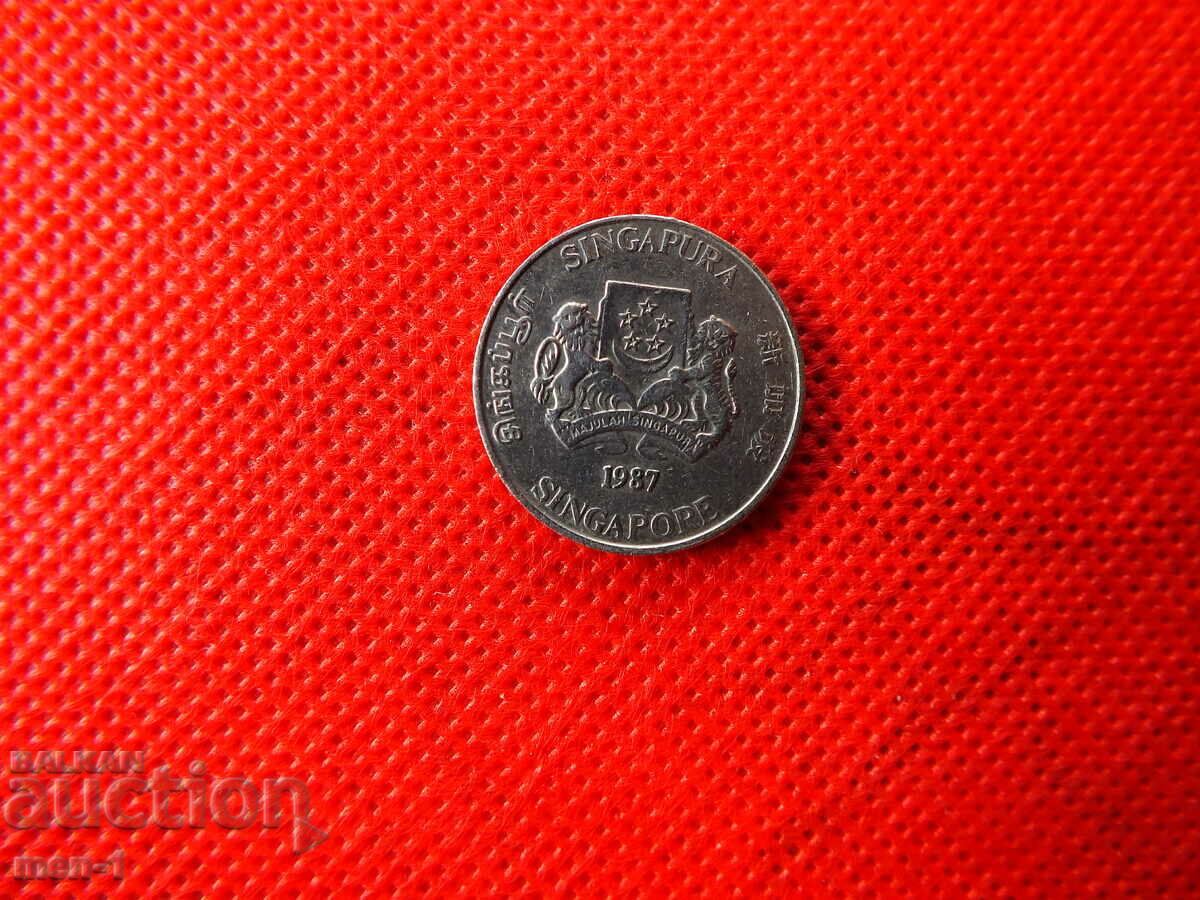 1987 г- 20 цента - Сингапур