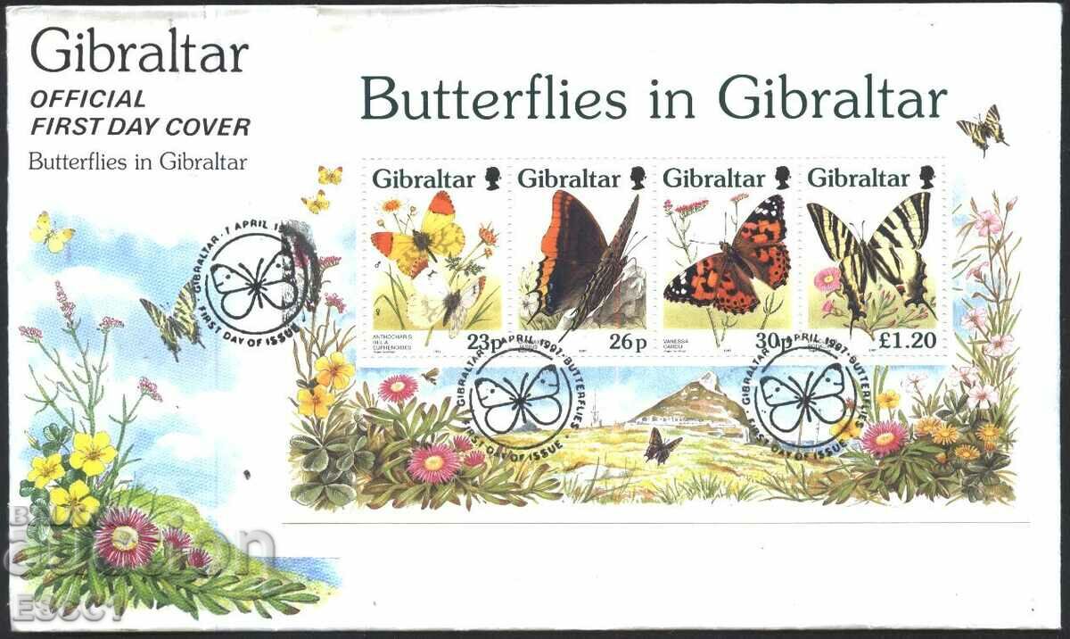 Plic pentru prima zi Fauna Butterflies 1997 din Gibraltar