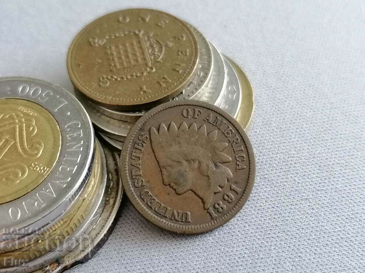 Монета - САЩ - 1 цент | 1891г. с цена 20.00 лв. | € 10.23 Монета - САЩ - 1 цент | 1891г. с цена 20.00 лв. | € 10.23