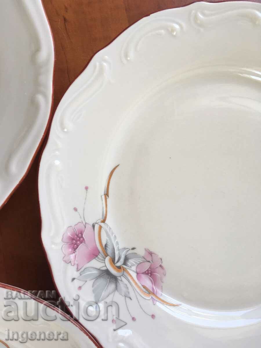 PORCELAIN PLATE RELIEF BULGARIA-ISIDA-3 PCS SALAD - 5 PORCELAIN PLATE RELIEF BULGARIA-ISIDA-3 PCS SALAD - 5