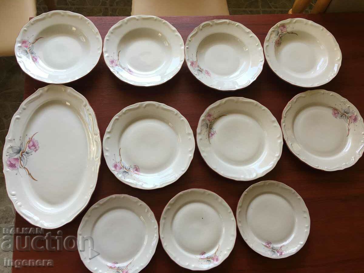 PORCELAIN PLATE RELIEF BULGARIA-ISIDA-3 PCS SALAD - 6 PORCELAIN PLATE RELIEF BULGARIA-ISIDA-3 PCS SALAD - 6