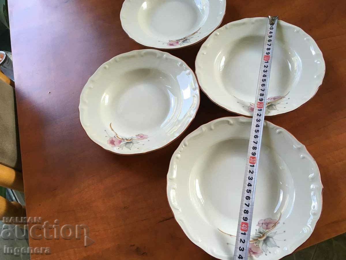 PORCELAIN SOUP PLATE RELIEF BULGARIA-4 PCS - 5
