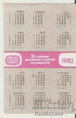 Calendar Sport-toto 1982 Artistic gymnastics type 1 with price 1.00 BGN | € 0.51 Calendar Sport-toto 1982 Artistic gymnastics type 1 with price 1.00 BGN | € 0.51