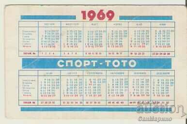 Calendar Sport-toto 1969. Rhythmic gymnastics with price 1.50 BGN | € 0.77 Calendar Sport-toto 1969. Rhythmic gymnastics with price 1.50 BGN | € 0.77