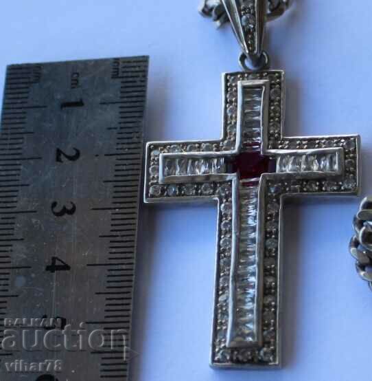 SILVER CHAIN WITH CROSS with price 279.99 BGN | € 143.16 SILVER CHAIN WITH CROSS with price 279.99 BGN | € 143.16