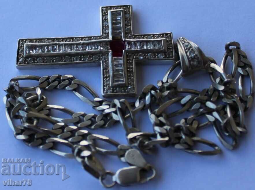 Auction SILVER CHAIN WITH CROSS Auction SILVER CHAIN WITH CROSS