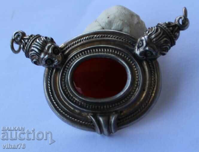 Auction SILVER PENDANT WITH CARNEL Auction SILVER PENDANT WITH CARNEL