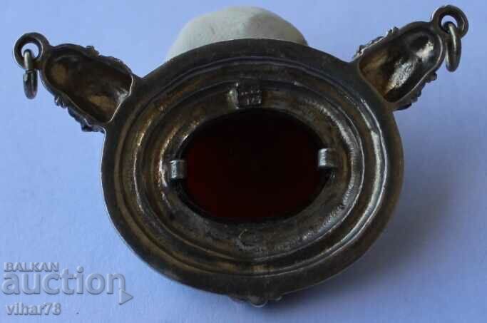 SILVER PENDANT WITH CARNEL - 6 SILVER PENDANT WITH CARNEL - 6