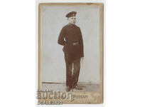 Снимка картон 1900 та момче юнкер кадет униформа /7925