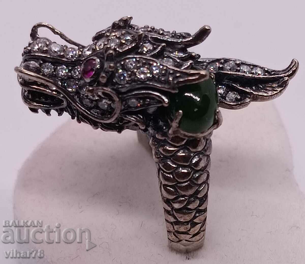 VERY BEAUTIFUL SILVER DRAGON RING with price 229.99 BGN | € 117.59