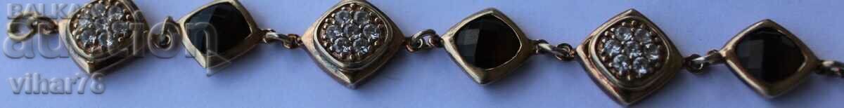 Δημοπρασία Ασημένιο βραχιόλι με επίχρυσες πέτρες rauchtop 0,4 micron