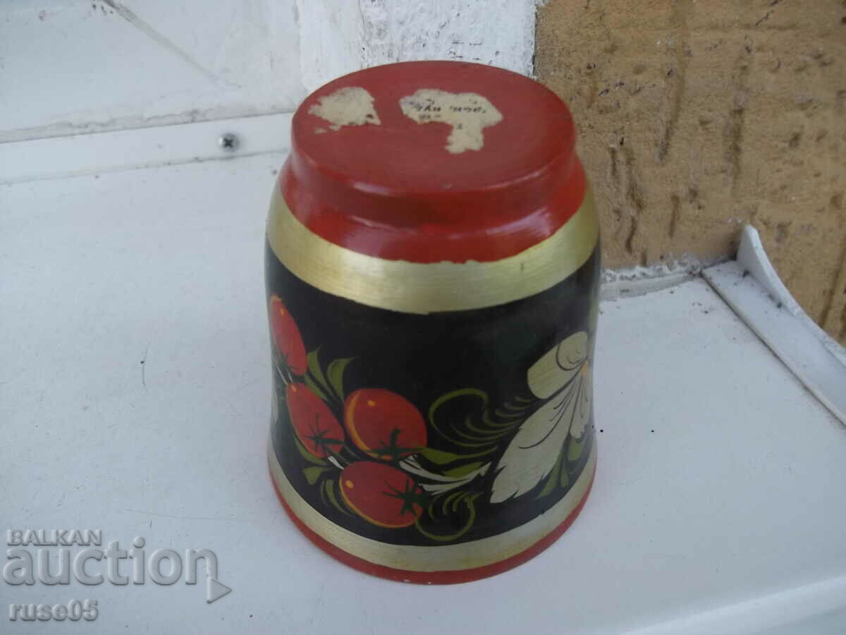 Auction Painted wooden cup Auction Painted wooden cup