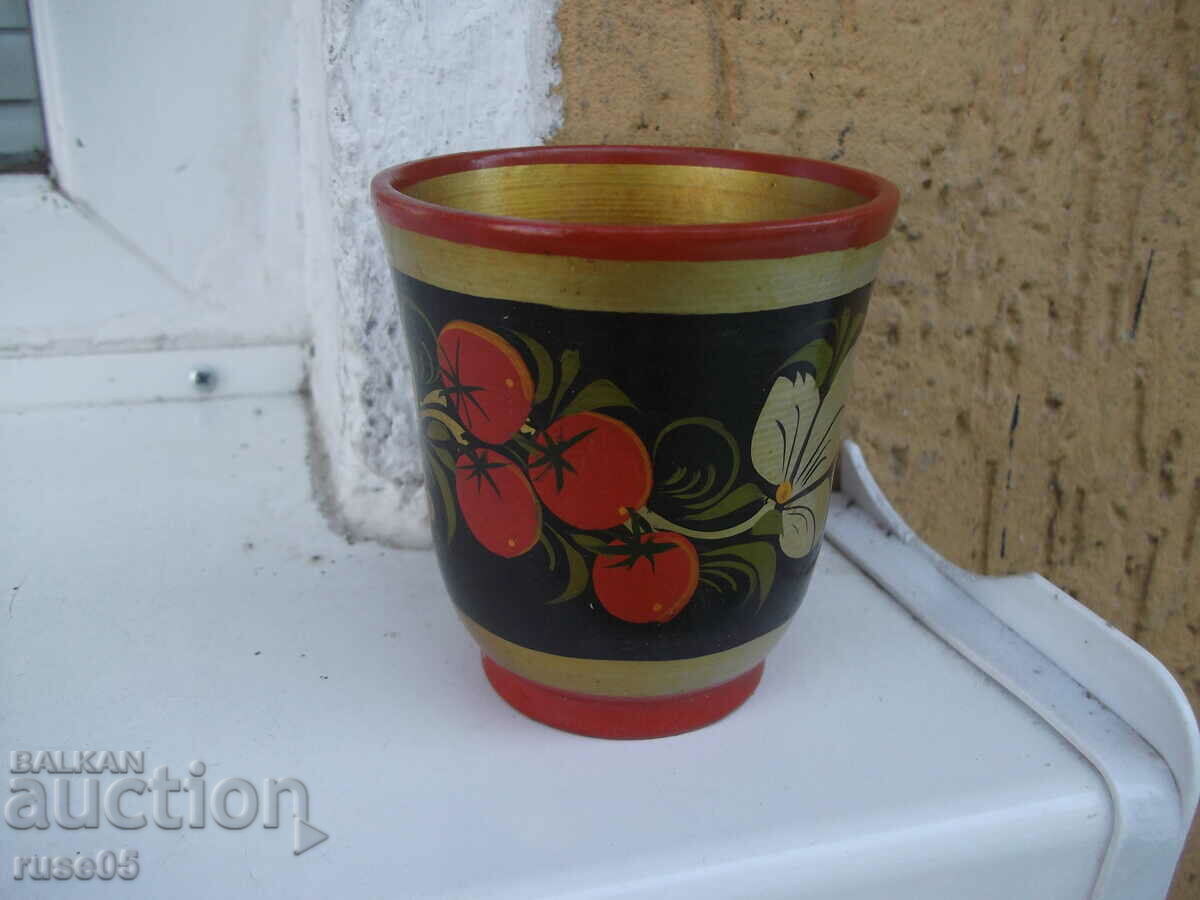 Painted wooden cup