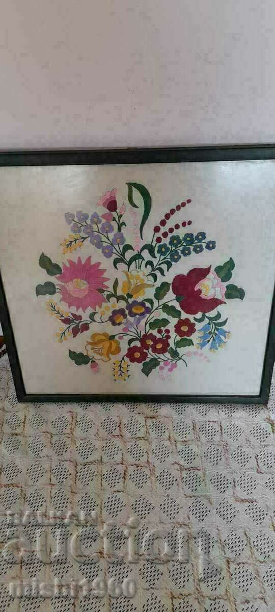 Large picture machine embroidery