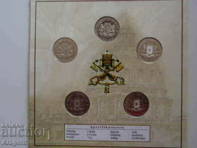 Delivery of rare set of 5 coins Somalia with the Pope; Somalia Delivery of rare set of 5 coins Somalia with the Pope; Somalia