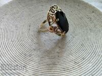 Златен пръстен с камък: Оникс, Злато 585, Австрия