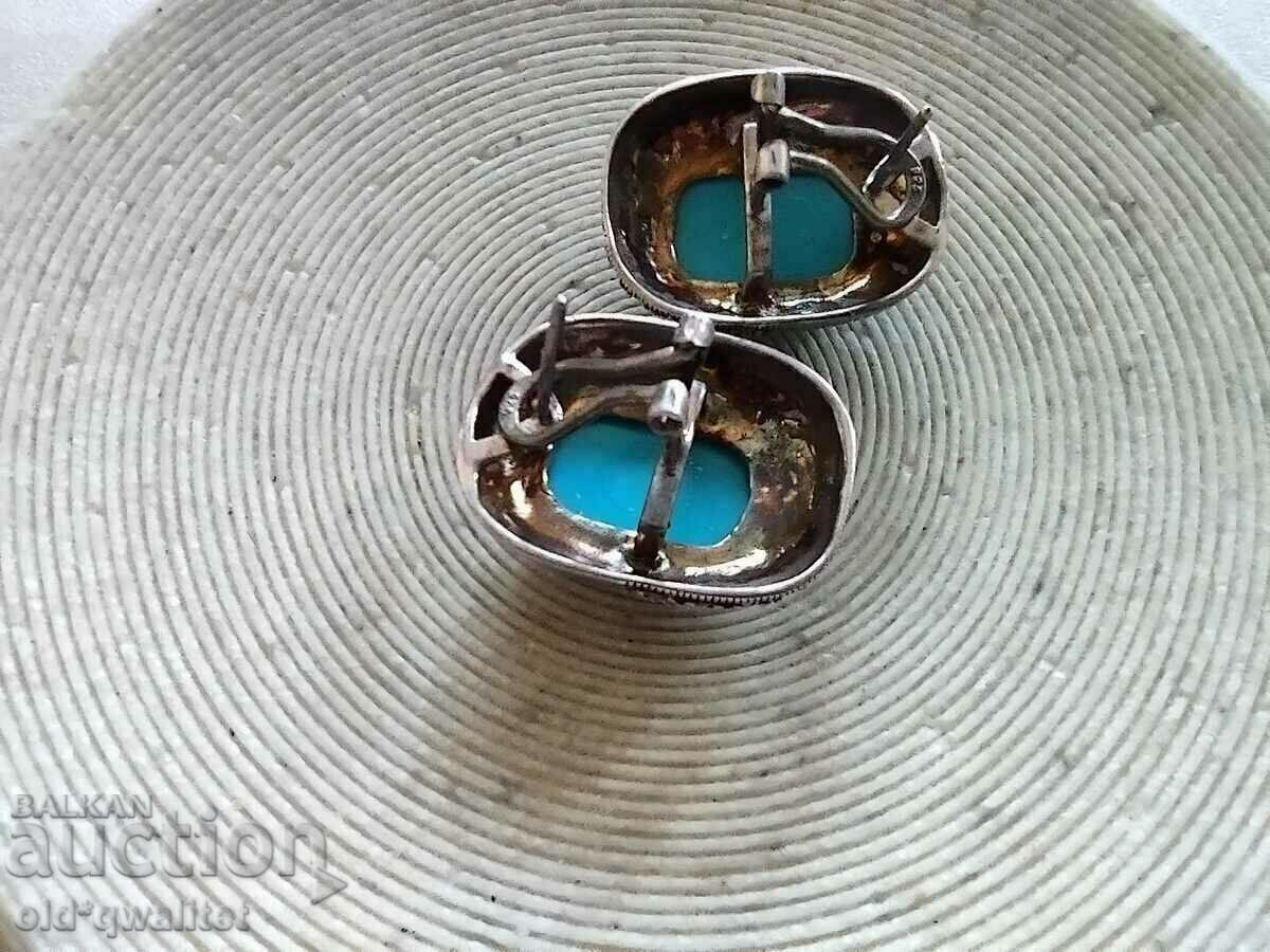 Earrings, Silver 925, Marcasite, 3/2 cm, Enamel... ay ay ay - 5 Earrings, Silver 925, Marcasite, 3/2 cm, Enamel... ay ay ay - 5