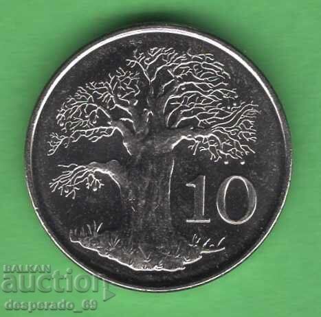 (¯`'•.¸   10 цента 2002  ЗИМБАБВЕ  UNC-   ¸.•'´¯)