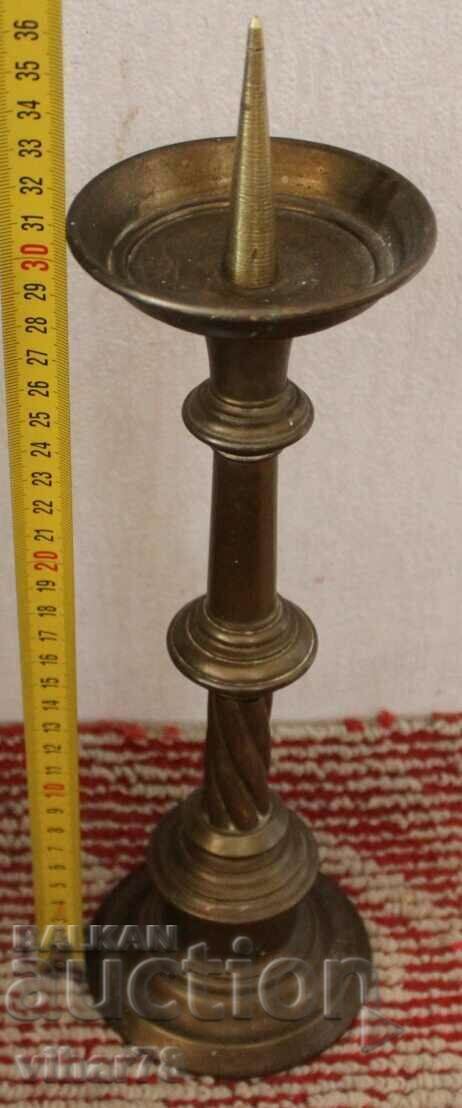 Old large brass candle holder with price € 59.99 | 117.33 BGN