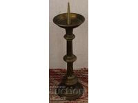 Old large brass candle holder