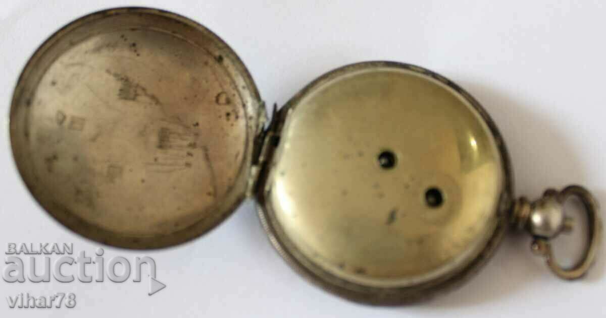 Auction  SILVER TURKISH POCKET WATCH NOT WORKING