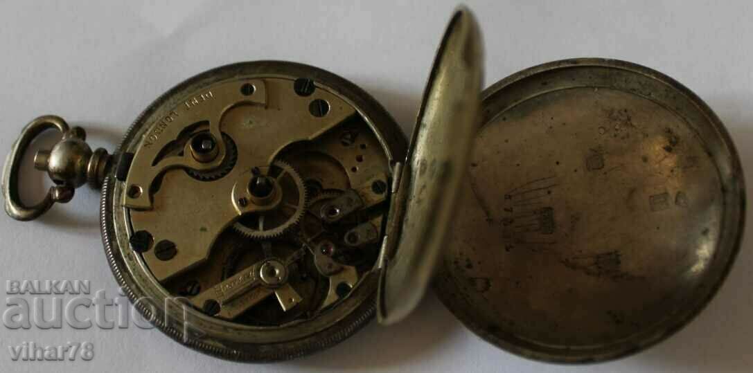 SILVER TURKISH POCKET WATCH NOT WORKING - 5