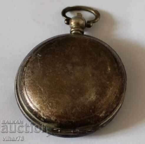 SILVER TURKISH POCKET WATCH NOT WORKING - 6