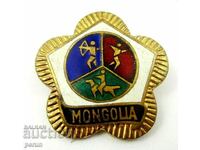 Veche Insigna Mongolă-Național Sport-Smalț-Original