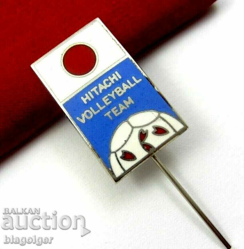 Vintage Sports Badge-Hitachi Volleyball Team-HITACHI-Enamel with price 11.00 BGN | € 5.62 Vintage Sports Badge-Hitachi Volleyball Team-HITACHI-Enamel with price 11.00 BGN | € 5.62