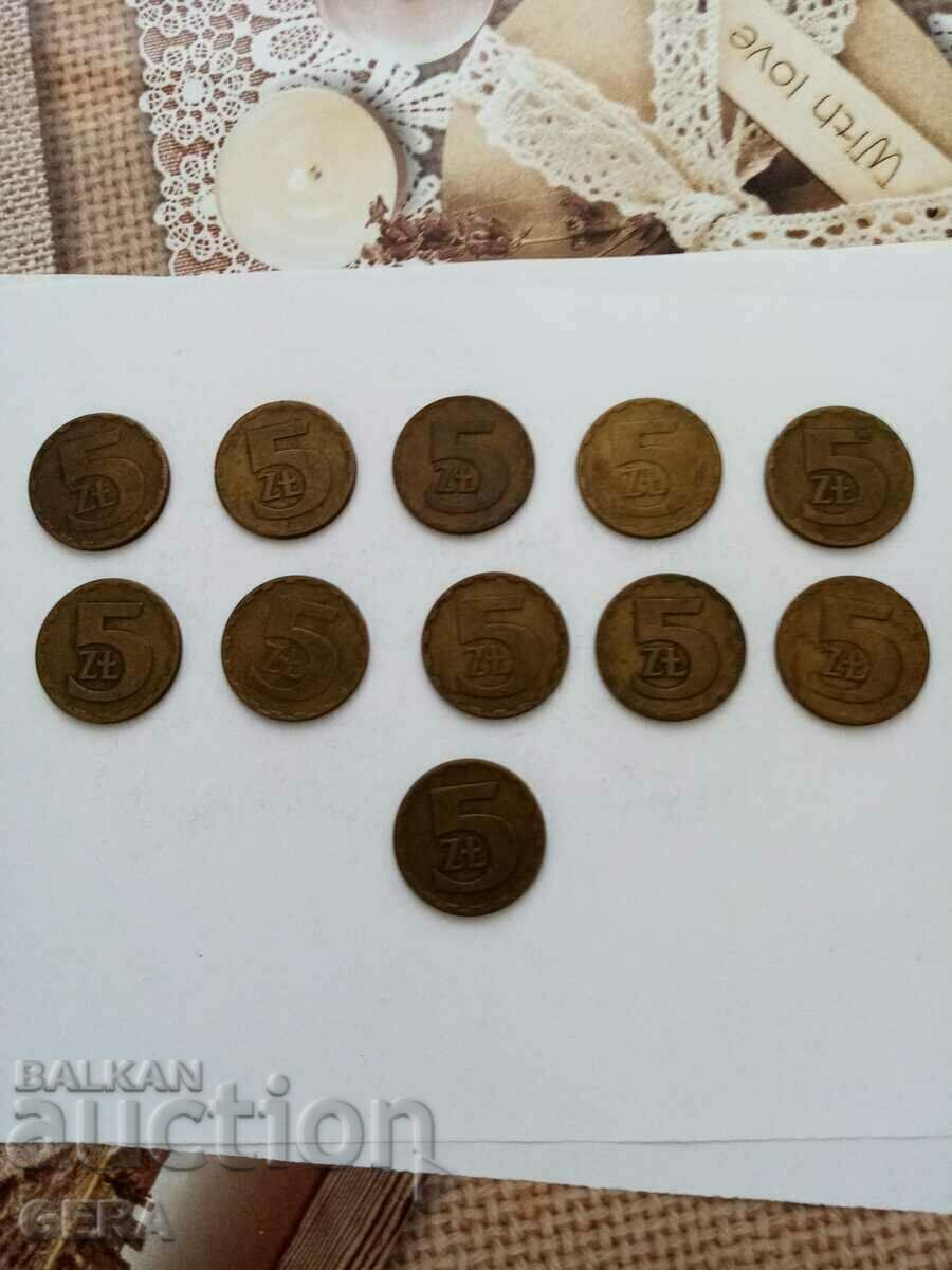 Coins 5 zlotys Poland
