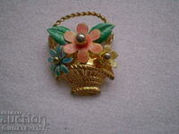 flower basket brooch