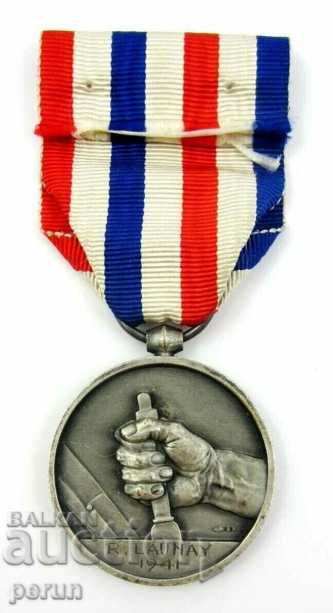 Auction Honorary Silver Medal of the French Railways-1941-Original Auction Honorary Silver Medal of the French Railways-1941-Original