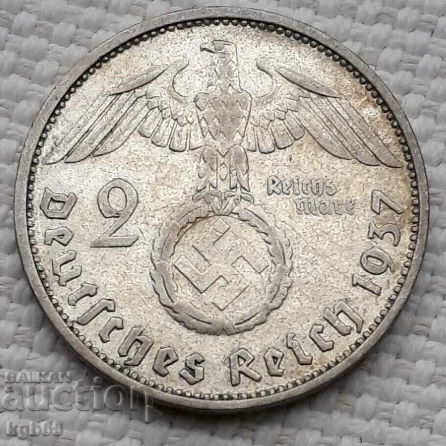 2 Reich Marks 1937 F