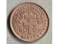 French Equatorial Africa 50 centimes 1943