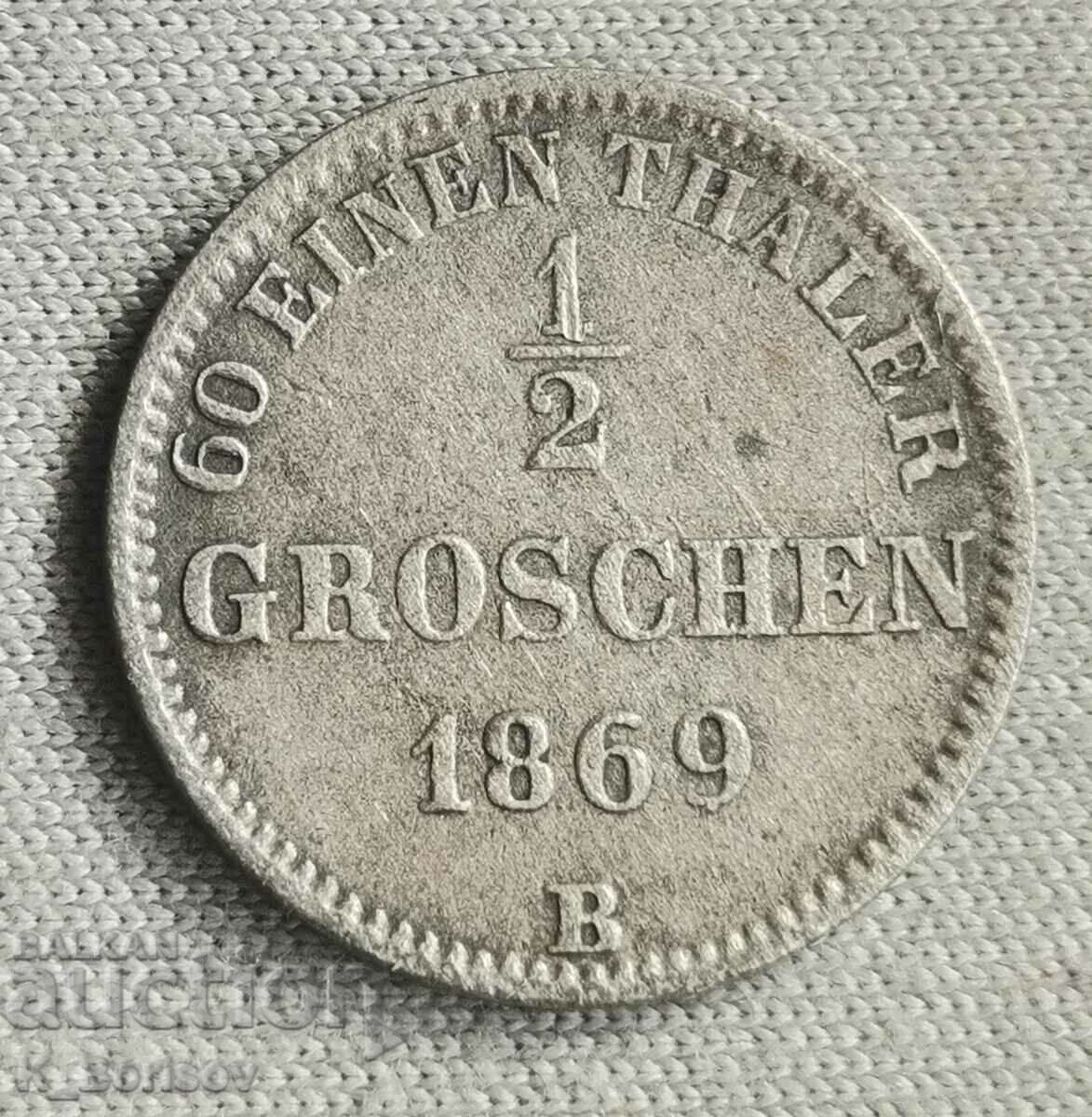 Oldenburg 1/2 Grosz 1869