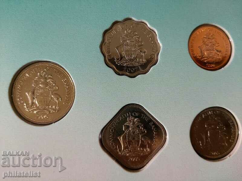 Auction  Bahamas - Complete set of 5 coins