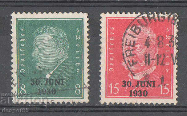 1930. Γερμανία Ράιχ. Υπερτύπωση «30 Ιουνίου 1930».