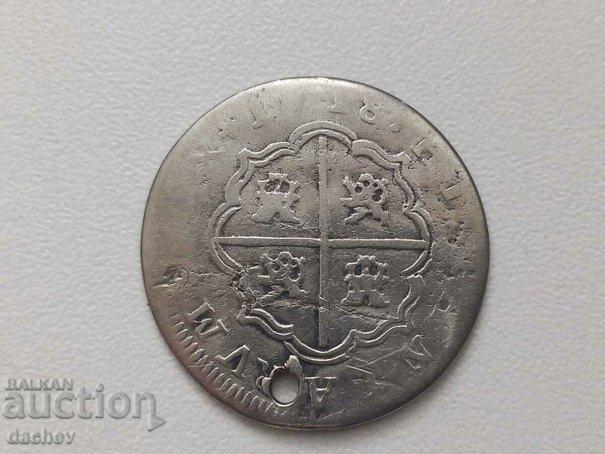 Auction  Rare Silver Reala Coin Spain Silver from jewelry 1718.