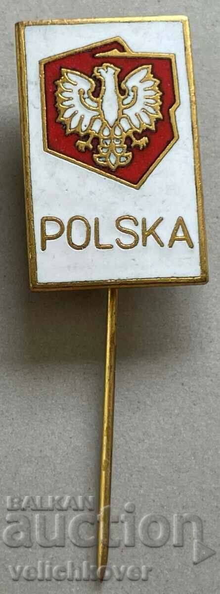 32962 Poland badge with coat of arms of Poland enamel