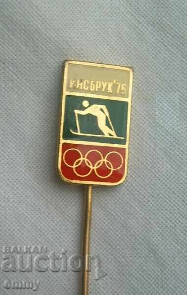 Insigna Jocurile Olimpice de iarnă Innsbruck 1976 - schi, BOK cu preț 2.35 BGN | € 1.20 Insigna Jocurile Olimpice de iarnă Innsbruck 1976 - schi, BOK cu preț 2.35 BGN | € 1.20