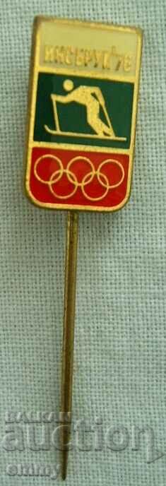 Badge Winter Olympics Innsbruck 1976 - skiing, BOK
